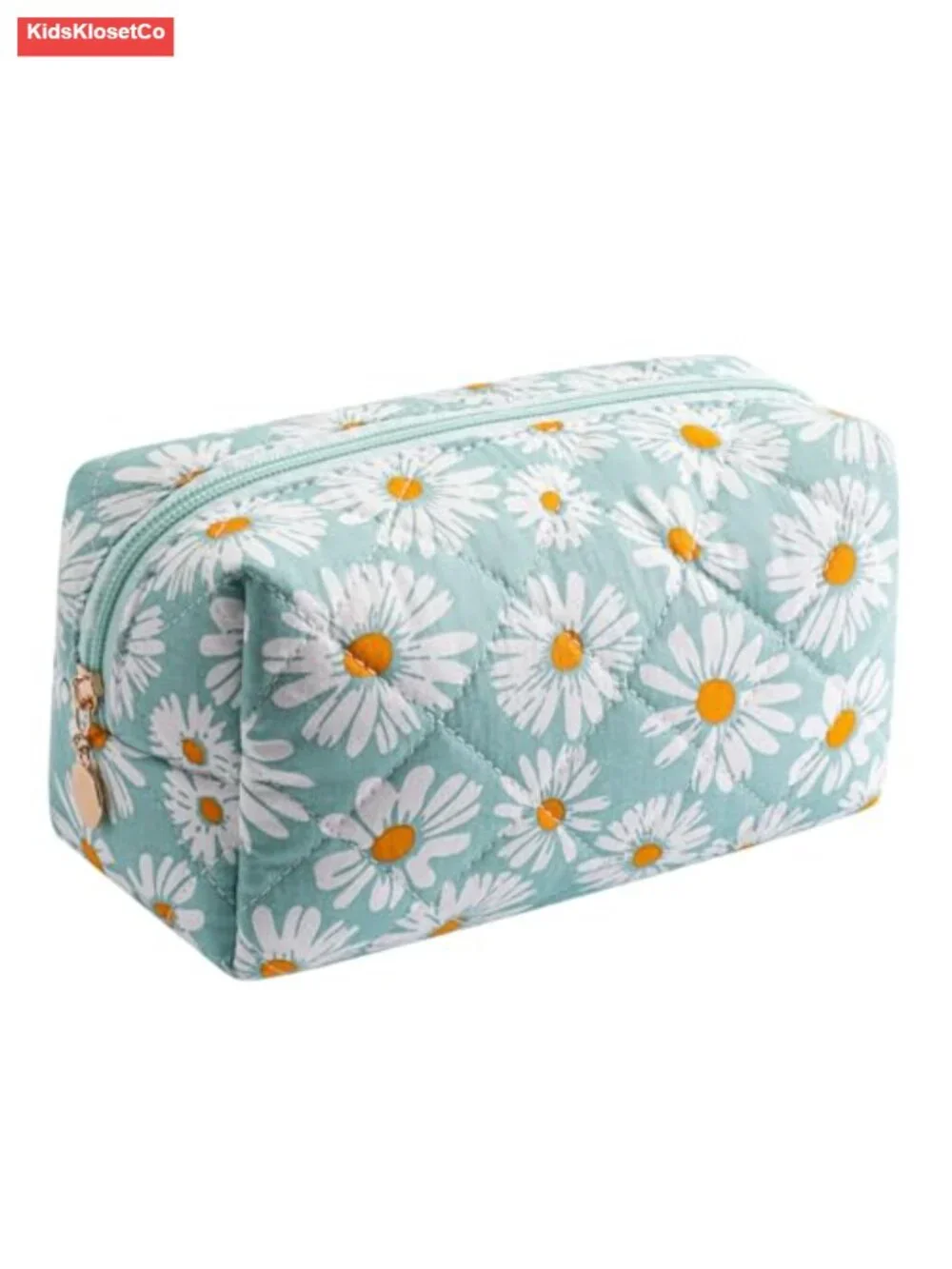 Quilted Cotton Daisy Makeup Bag Cosmetic Pouch Toiletry Organizer Travel